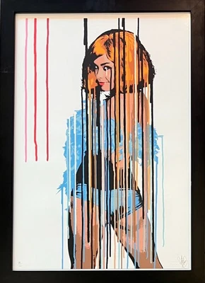 Serigrafía Goldie Dripping Girl Original 2010 Firmada de 50 Enmarcada + Certificado de Autenticidad Banksy Foto 1 de 4