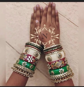 Multicolor chuda set Teej special rajwadi chuda indian wedding special chuda set - Picture 1 of 9