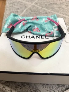 Goodr Sunglasses Multicolor Flamingo I Do My Own Stunts Wrap - Picture 1 of 10