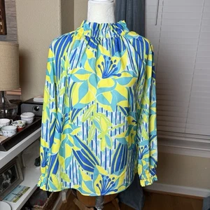 Sail To Sable Langarmshirt mit Rüschenausschnitt Palms of Paradise Gr. M - Bild 1 von 7