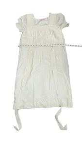 Vestido Babydoll Vintage Betsey Johnson Blanco 100% SEDA Raro Corbata Volantes Manga Abullonada - Imagen 1 de 4