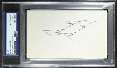 Duke Snider Signed Cut PSA/DNA Authentic Auto Brooklyn Dodgers HOF - Image 1 of 2