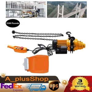 Polipasto de cadena eléctrico de 2200 libras cadena de cabrestante con cable motor de cobre remoto cadena de 13 pies - Imagen 1 de 12