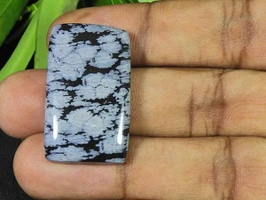 19X33X06MM Naural Snowflake Obsidian Octagon Cabochon Loose Gemstone 42Cts. M319 - Picture 1 of 9