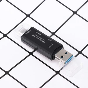 3 In Multi-function Card Reader Type Otg Adapter USB2.0 Type-C Micro - Afbeelding 1 van 11