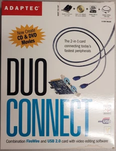 Vintage/Retro Adaptec Duo Connect FireWire and USB 2.0 Card for Windows XP - Picture 1 of 3