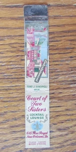 10 STRIKE MATCHBOOK MATCHCOVER: CORTE DE DOS HERMANAS NUEVA ORLEANS, LUISIANA -A28 - Imagen 1 de 3