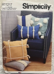 Simplicity 11217 Pillows One Size NEW UNCUT - Picture 1 of 2