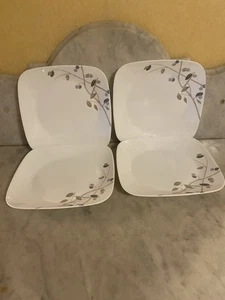 Set Of 4 Corelle, Midnight Garden 9” Square Luncheon Plate, Discontinued Pattern - Picture 1 of 6