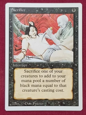Magic The Gathering REVISED EDITION SACRIFICE black card MTG - Image 1 of 2