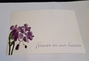 1x Florist Flower, Memorial Message card, Forever in our hearts, Large - Picture 1 of 1