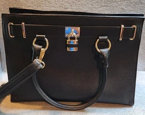 JESSIE & JAMES Handtasche schwarz verdeckt Tragetasche Kunstleder abschließbar - Bild 1 von 9