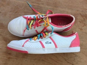 Lacoste Leder Schuhe Trainer Sneaker Rainbow 🌈 Regenbogen Gr 39 - Bild 1 von 9