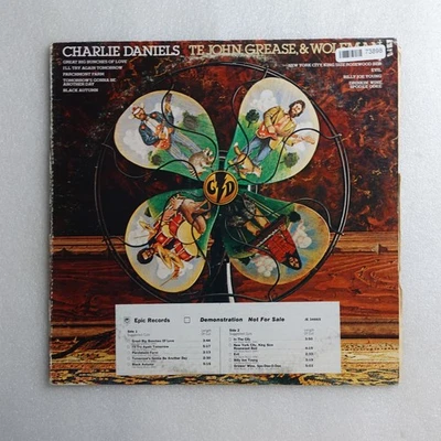 Charlie Daniels Te John Grease and Wolfman LP Vinyl Album Record Rock - Image 1 of 4