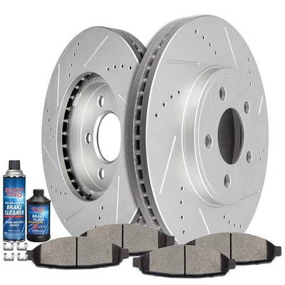 Drill Slot Front Brake Pads And Rotors For Ford Crown Victoria Base 4.6L 2003-08 - Image 1 of 4