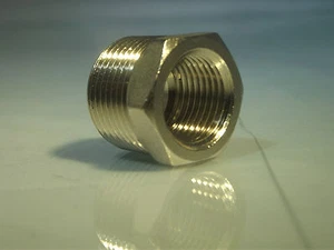 Bsp Reducer Male 3/8" Male to 1/4" Bsp Female Nickel Plated for Pneumatics etc - Picture 1 of 2