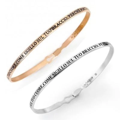 Bracciale Rigido Amen SCHIAVA SC001-SC008 Vari Colori e Misure con Frase Incisa - Immagine 1 di 4
