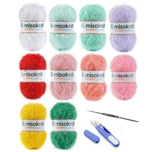 Pastel Scrubby Yarn for dishcloths Crocheting 10 Skeins Package Type A - Poly... - Picture 1 of 7