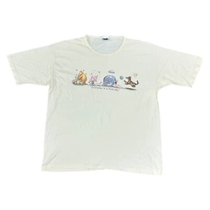 Disney gelbes T-Shirt Rundhals Grafik Winnie Puuh Einzelnaht Herren Large - Bild 1 von 7