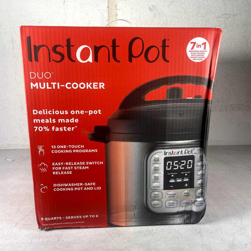 Instant Pot Duo 6-Quart 7-in-1 Electric Pressure Cooker with Easy-Release Steam 