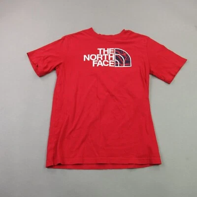 North Face Shirt Boys Large Short Sleeve Red Crew Neck Hiking - Image 1 of 4