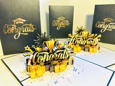 Origami Pop Cards CONGRATS Perfect for Any Congratulations Graduation Pop Card - Image 1 of 4