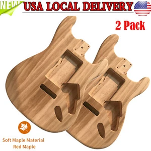 2X Unfinished DIY Polished Maple Electric Guitar Body Barrel for ST Style Guitar - Picture 1 of 10