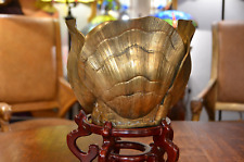 Vintage Duquette Style Solid Brass Nautilus Shell Planter Hollywood Regency