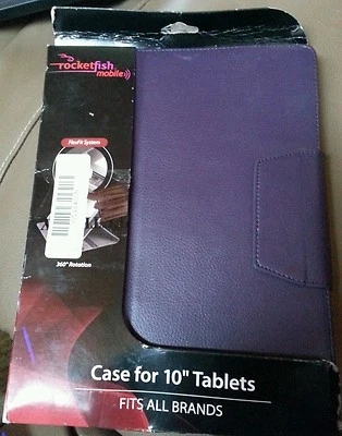 ROCKETFISH RF-UN10F2U UNIVERSAL FOLIO CASE FOR MOST 10" TABLETS 360 PURPLE - Image 1 of 4
