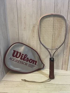 Wilson Aggressor Raquetball Racquet Genuine Leather w/Cover Made In USA Vintage - Picture 1 of 5
