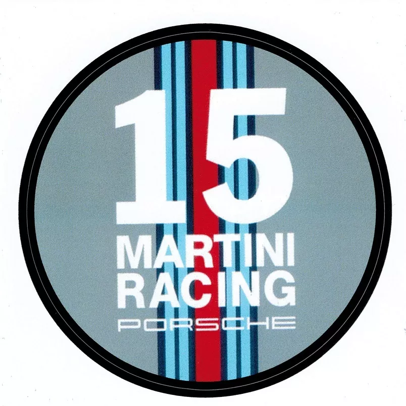 Pegatina Porsche 911 "Porsche Martini Racing" redonda 60x60 mm nueva rara rara