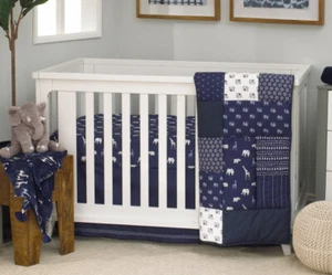 Serendipity Indigo Animal 4-pc Crib Bedding Set by NoJo - Picture 1 of 10