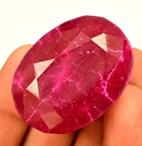 Natural Huge Red Ruby 206.20 Ct Certified Oval Cut Museum Grade Loose Gemstone - Picture 1 of 7
