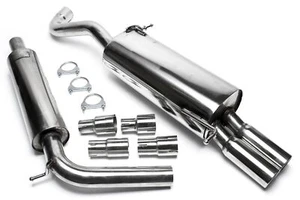 Auspuffanlage Edelstahl 2x76mm gebördelt VW Polo 9N 01-07 Skoda Fabia 6Y - Bild 1 von 1