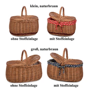 Weidenkorb Korb Einkaufskorb Autokorb Weide Auswahl Picknickkorb Pilzkorb - Bild 1 von 5