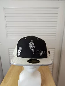 De colección NWS San Antonio Spurs Tres Logo New Era 59fifty 7 5/8 NBA - Imagen 1 de 10