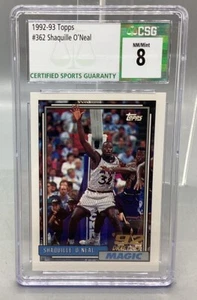 1992-93 Topps Shaquille O'Neal #362 RC - CSG - 8 casi nuevo/como nuevo + - Imagen 1 de 4