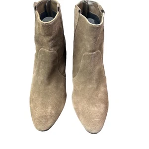 Dolce Vita Womans Size 9 Western Ankle Truffle Wedge Heel Back Zip Suede Boot - Picture 1 of 12