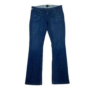Harley Davidson Black Label Womens Jeans Size 32 Bootcut Stretch Dark Wash Blue - Picture 1 of 8