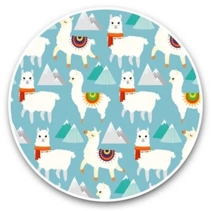 2 x Vinyl Aufkleber 20 cm - Lama Alpaka Berg Muster blau #45590 - Bild 1 von 8