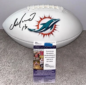 DAN MARINO SIGNED MIAMI DOLPHINS LOGO WHITE PANEL FOOTBALL PITTSBURGH JSA - Picture 1 of 4