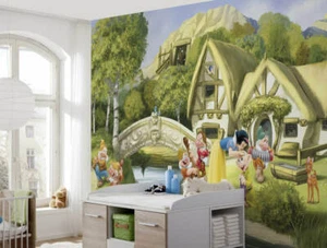 Dormitorio Niña Papel Pintado Nieve Blanco Con Adhesivo Disney Pared Mural Verde - Imagen 1 de 6