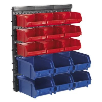 Sealey Bin Storage System Wall Mounting 15 Bins Parts DIY Tools Garage Workshop