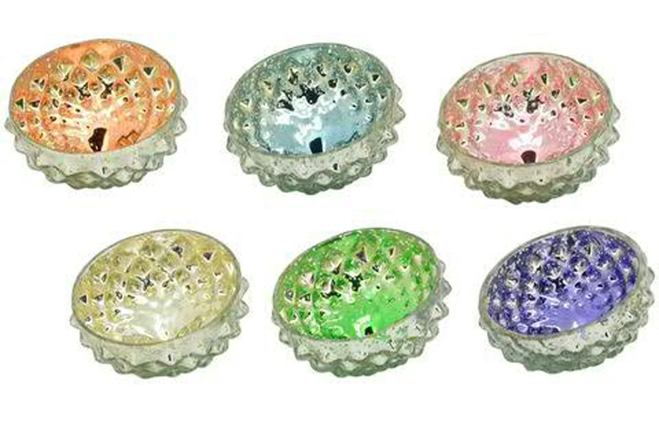 Glas Schwimmschale pastellmix rund, 6er Set - Schwimmkerzen, Tischdeko - Bild 1 von 1