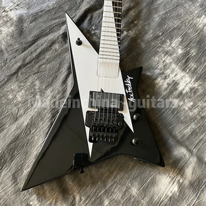 Guitarra Eléctrica Negra Personalizada Floyd Rose Bridge Cuerpo de Tilo Sólido Cuello de Arce - Imagen 1 de 8