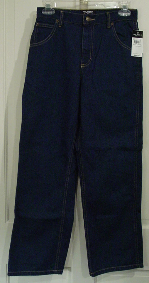 RALPH LAUREN BOYS JEANS WITH LEATHER TRIM SIZE 14  NEW MISSING TAG - Image 1 of 1