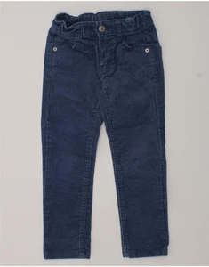 BENETTON Girls Stretch Slim Corduroy Trousers 3-4 Years 2XS W22 L17 Blue AA09 - Picture 1 of 4