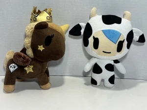 Tokidoki Plush Unicorno Prima Donna & Moofia Mozzarella Cow Stuffed Animals Rare - Picture 1 of 8
