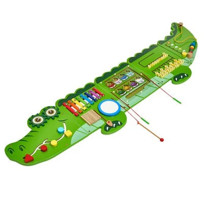 Uimoso Crocodile Activity Wall Busy Board Panels 9 Activities Sensory Wall Panel - Image 1 of 4