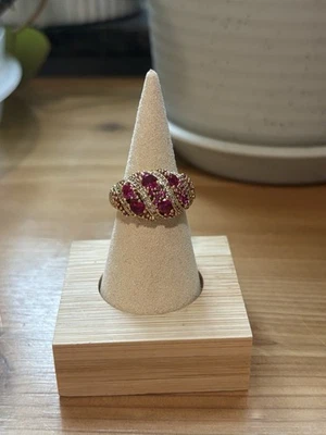 Anillo Bomb Party Julio 2025 RG93693 Amor Infinito y Esperanza Rubí Talla 8 Foto 1 de 4